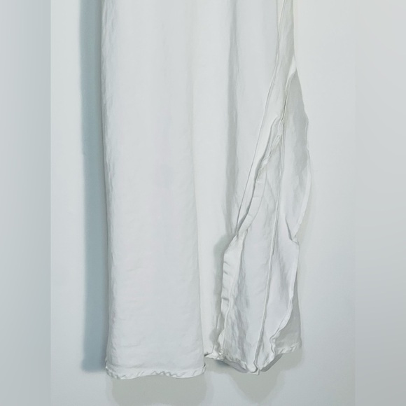 Ashley Stewart Dress Women Plus 1X Slip Midi Linen Blend Layered Lined White - Picture 3 of 12